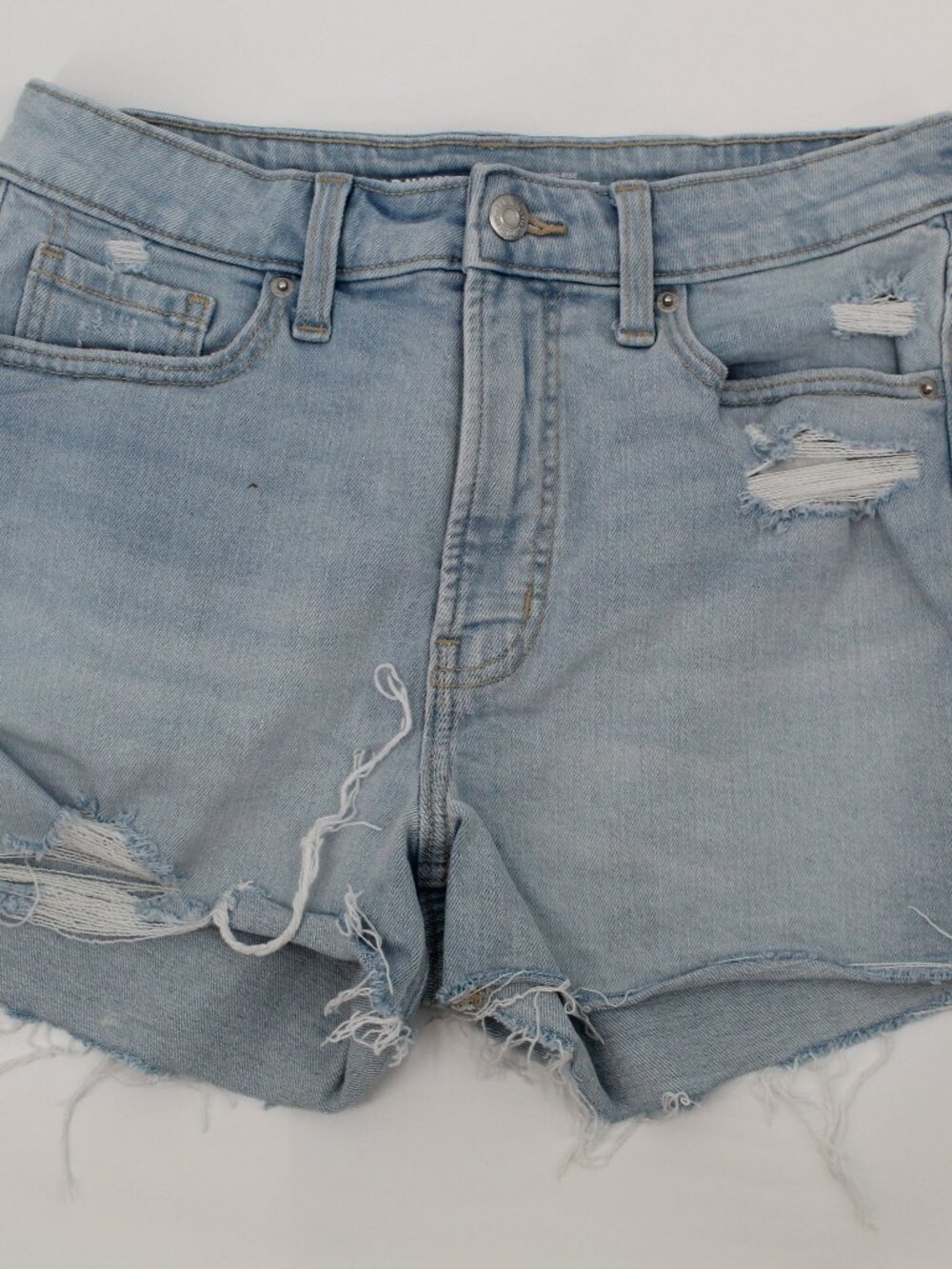 Women's Cut-off Jean Shorts Sz 8 Distressed Frayed‎ Raw Hem Summer Vtg Beach